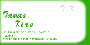 tamas kirs business card